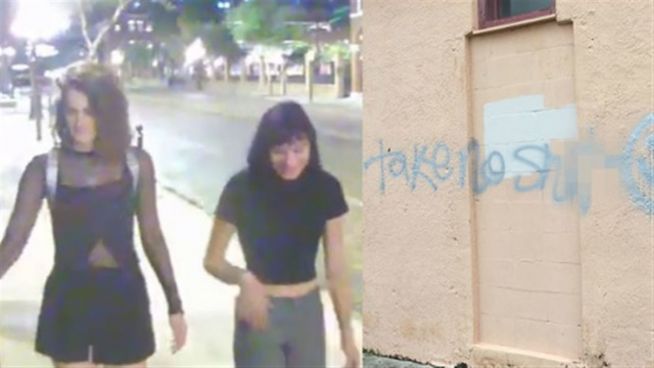Schön dumm: Diese Mädchen filmen sich beim Vandalismus