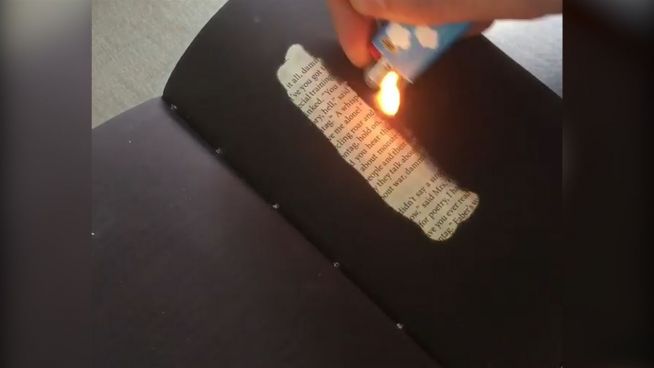 Flammenschrift: 'Fahrenheit 451' nur mit Feuer lesbar