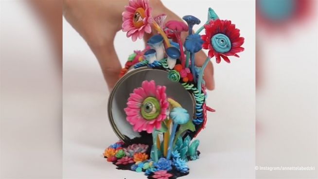 ‘Ode an das Leben’: Farbenfrohe Miniaturkunst aus Müll