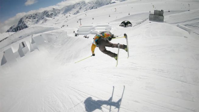 Gigantische Aufnahmen: Drohnenvideos von Ski-Freestyle in Sölden