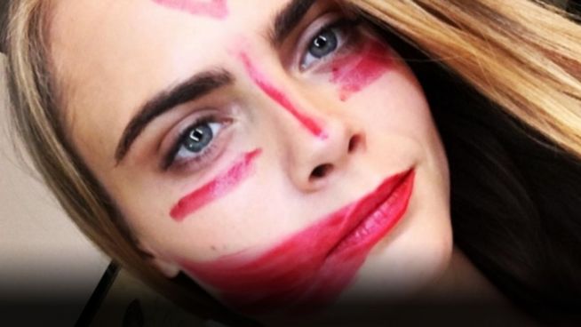 Cara Delevingne: Verschmierter Lippenstift gegen Krebs